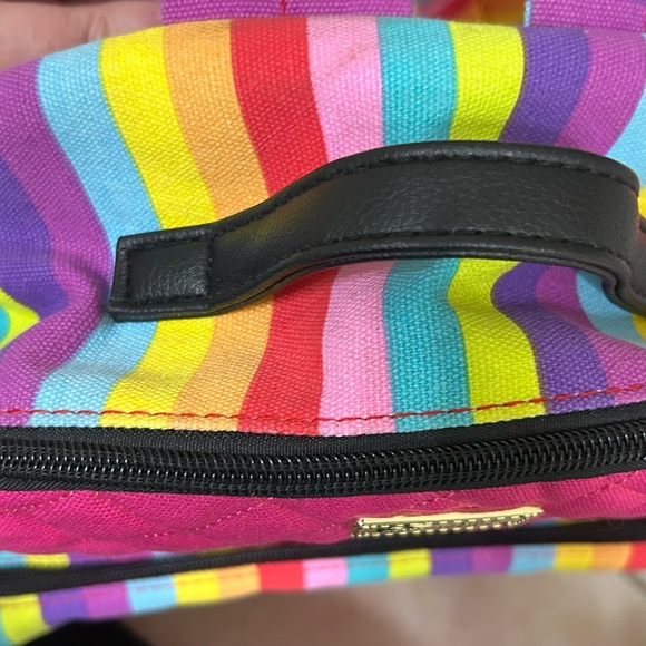 Betsey Johnson Hot Pink Quilted Backpack with Rainbow Trim NWOT - Picture 5 of 5